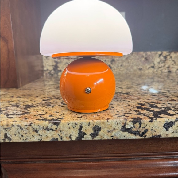 Orange and White Mushroom Table Lamp - Picture 9 of 10